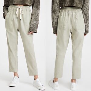 BASSIKE AUSTRALIA ORGANIC COTTON JERSEY CONTRAST TAPERED PANTS BEIGE SIZE M